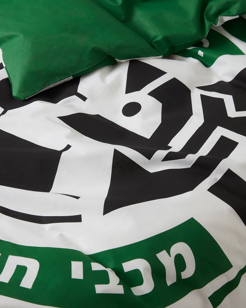 סט כותנה יחיד מלא - מכבי חיפה משבצות