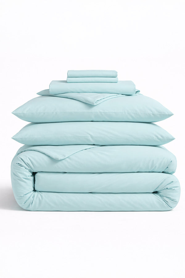 סט אקו כותנה חלק - טורקיז